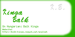 kinga balk business card